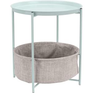 imageAmazon Basics Round Storage End Table Side Table with Cloth Basket Dusty Pink 177quotD x 177quotW x 189quotHMint Green