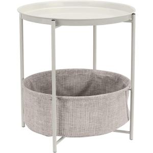 imageAmazon Basics Round Storage End Table Side Table with Cloth Basket Dusty Pink 177quotD x 177quotW x 189quotHWhite