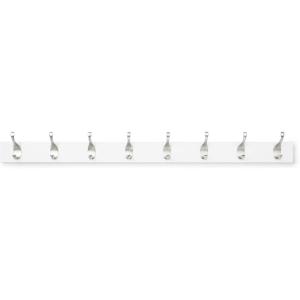 imageAmazon Basics Wall Mounted Modern Coat Rack with Versatile Storage Hooks Rectangular 8Hook WhiteWhite