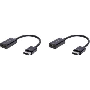 imageAmazon Basics DisplayPort 4k60Hz to HDMI Female Converter Not Compatible with a USB Port Black 925 x 087 x 047 inBlack