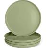 imageAmazon Basics Glazed Stoneware Dinnerware 12Piece Set 4 Full Place Settings DishwasherSafe Linen GrayOlive