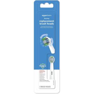imageAmazon Basics Braun Electric Toothbrush Replacement Brush Heads 3 Count White Fits OralB1 Count Pack of 3