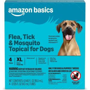 imageAmazon Basics Flea Tick ampamp Mosquito Topical Treatment for XLarge Dogs over 55 pounds 6 Count Previously Solimo4 Count