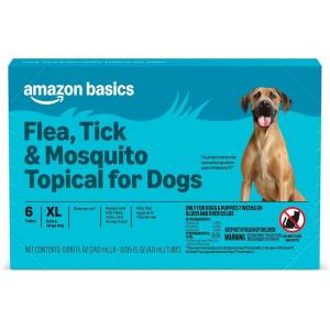 imageAmazon Basics Flea Tick ampamp Mosquito Topical Treatment for XLarge Dogs over 55 pounds 6 Count Previously Solimo6 Count