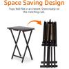 imageAmazon Basics Classic Foldable TV Dinner Tray Table with Storage Rack 146 L x 19 W x 26 H inch Natutral 4PackBlack