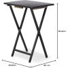 imageAmazon Basics Classic Foldable TV Dinner Tray Table with Storage Rack 146 L x 19 W x 26 H inch Natutral 4PackBlack
