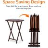 imageAmazon Basics Classic Foldable TV Dinner Tray Table with Storage Rack 146 L x 19 W x 26 H inch Natutral 4PackEspresso