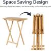 imageAmazon Basics Classic Foldable TV Dinner Tray Table with Storage Rack 146 L x 19 W x 26 H inch Natutral 4PackNatural
