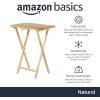 imageAmazon Basics Classic Foldable TV Dinner Tray Table with Storage Rack 146 L x 19 W x 26 H inch Natutral 4PackNatural