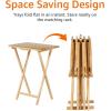 imageAmazon Basics Classic Foldable TV Dinner Tray Table with Storage Rack 146 L x 19 W x 26 H inch Natutral 4PackNatural
