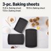imageAmazon Basics Nonstick Baking Sheets 3Piece Set Stackable Dishwasher and OvenSafe