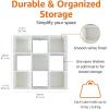 imageAmazon Basics Storage Cube Shelf Organizer 8 Cubes Espresso 117quot D x 241quot W x 476quot HWhite