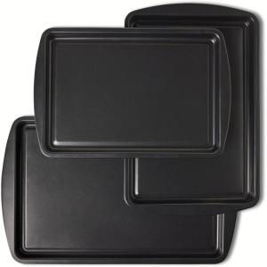 imageAmazon Basics Nonstick Baking Sheets 3Piece Set Stackable Dishwasher and OvenSafe