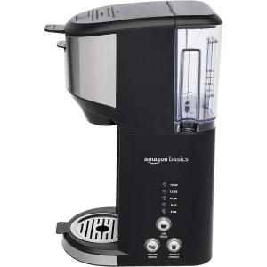 imageAmazon Basics Single Serve Coffee Maker KCup 14 Oz Black ampamp Stainless Steel Machine 598quotD x 944quotW x 1417quotHStandard