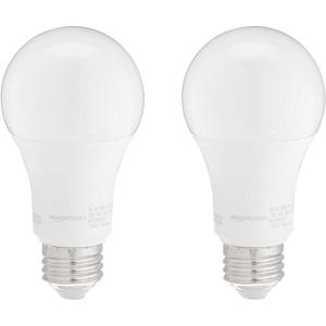 imageAmazon Basics A19 LED Light Bulbs 100 Watt Equivalent Daylight White 5000K Energy Efficient 15W NonDimmable 10000 Hour Lifetime 2Pack
