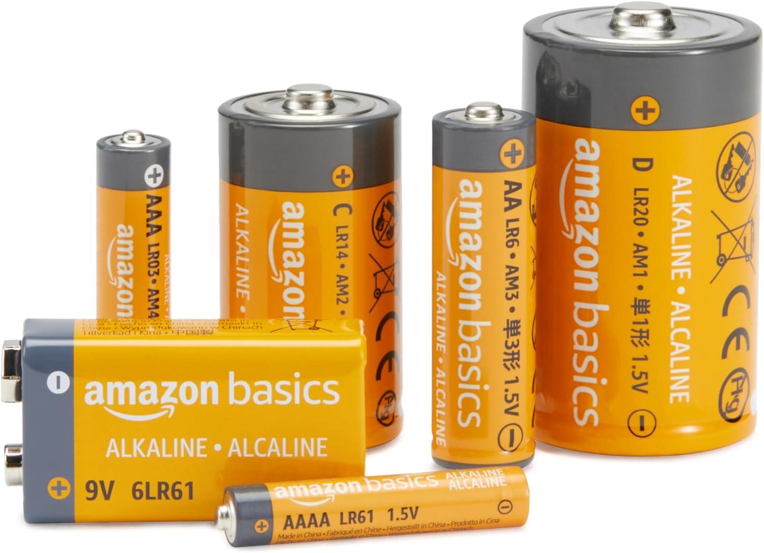 imageAmazon Basics 4Pack 9 Volt Alkaline Everyday Batteries for Smoke Detectors Long Lasting 5Year Shelf Life