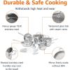 imageAmazon Basics Stainless Steel Cookware 15Piece Set Oven Safe Pots and Pans InductionReady Even Heating Easy to Clean Heavy Duty Silver15Piece Set