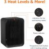 imageAmazon Basics Ceramic Space Heater Electric Heater for Indoor Use With 3 Heat Settings Temperature Control Lightweight 17 LBS 520 w Black 51quotL x 35quotW x 7quotHBlack