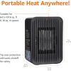imageAmazon Basics Ceramic Space Heater Electric Heater for Indoor Use With 3 Heat Settings Temperature Control Lightweight 17 LBS 520 w Black 51quotL x 35quotW x 7quotHBlack