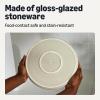 imageAmazon Basics Glazed Stoneware Salad Plates 4Piece Set Microwave and DishwasherSafe 83 in Linen GrayIvory