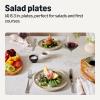 imageAmazon Basics Glazed Stoneware Salad Plates 4Piece Set Microwave and DishwasherSafe 83 in Linen GrayIvory