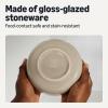 imageAmazon Basics Glazed Stoneware Salad Plates 4Piece Set Microwave and DishwasherSafe 83 in Linen GrayLinen Gray