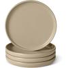 imageAmazon Basics Glazed Stoneware Salad Plates 4Piece Set Microwave and DishwasherSafe 83 in Linen GrayLinen Gray