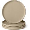 imageAmazon Basics Glazed Stoneware Salad Plates 4Piece Set Microwave and DishwasherSafe 83 in Linen GrayLinen Gray