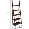 imageAmazon Basics Ladder Bookshelf Organizer 5Tier Solid Rubberwood Frame Walnut Finish 14quot D x 248quot W x 701quot HEspresso