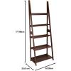 imageAmazon Basics Ladder Bookshelf Organizer 5Tier Solid Rubberwood Frame Walnut Finish 14quot D x 248quot W x 701quot HWalnut