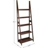 imageAmazon Basics Ladder Bookshelf Organizer 5Tier Solid Rubberwood Frame Walnut Finish 14quot D x 248quot W x 701quot HWalnut