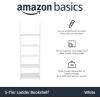 imageAmazon Basics Ladder Bookshelf Organizer 5Tier Solid Rubberwood Frame Walnut Finish 14quot D x 248quot W x 701quot HWhite