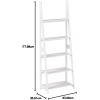 imageAmazon Basics Ladder Bookshelf Organizer 5Tier Solid Rubberwood Frame Walnut Finish 14quot D x 248quot W x 701quot HWhite
