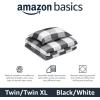 imageAmazon Basics Lightweight Microfiber Comforter Sets 2Pieces Geometrics TwinTwin XLCheckerboard Pattern  BlackWhite
