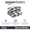 imageAmazon Basics Lightweight Microfiber Comforter Sets 2Pieces Geometrics TwinTwin XLCheckerboard Pattern  BlackWhite