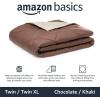 imageAmazon Basics Lightweight Microfiber Comforter Sets 2Pieces Geometrics TwinTwin XLChocolate  Khaki