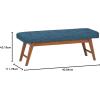 imageAmazon Basics Modern Haraden Upholstered ButtonTufted Bench Blue 16 x 44 x 17 inBlue