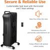 imageAmazon Basics Oil Space Heater Portable Radiator Heater with 7 OilFilled Fins for Indoor Use 3 Heat Settings Thermostat TipOver Protection ETL Safety Certificate Manual Control 1500W BlackDigital  Remote Control