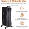 imageAmazon Basics Oil Space Heater Portable Radiator Heater with 7 OilFilled Fins for Indoor Use 3 Heat Settings Thermostat TipOver Protection ETL Safety Certificate Manual Control 1500W BlackManual Control