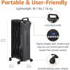 imageAmazon Basics Oil Space Heater Portable Radiator Heater with 7 OilFilled Fins for Indoor Use 3 Heat Settings Thermostat TipOver Protection ETL Safety Certificate Manual Control 1500W BlackDigital  Remote Control