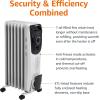 imageAmazon Basics Portable Oil Radiator Heater for Indoor Use 3 Heat Settings OverHeat Protection ETLcertified Safety 7 OilFilled Steel Fins 1500W 11quotD x 148quotW x 252quotH WhiteWhite