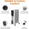 imageAmazon Basics Portable Oil Radiator Heater for Indoor Use 3 Heat Settings OverHeat Protection ETLcertified Safety 7 OilFilled Steel Fins 1500W 11quotD x 148quotW x 252quotH WhiteWhite