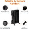 imageAmazon Basics Portable Oil Radiator Heater for Indoor Use 3 Heat Settings OverHeat Protection ETLcertified Safety 7 OilFilled Steel Fins 1500W 11quotD x 148quotW x 252quotH WhiteBlack