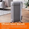 imageAmazon Basics Portable Oil Radiator Heater for Indoor Use 3 Heat Settings OverHeat Protection ETLcertified Safety 7 OilFilled Steel Fins 1500W 11quotD x 148quotW x 252quotH WhiteWhite