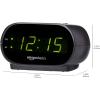 imageAmazon Basics Small Digital Oval Alarm Clock With LED Display Nightlight ampamp Battery Backup Black 45 x 35 x 24 InchesSmall