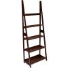 imageAmazon Basics Ladder Bookshelf Organizer 5Tier Solid Rubberwood Frame Walnut Finish 14quot D x 248quot W x 701quot HEspresso