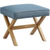 imageAmazon Basics Modern Haraden Upholstered ButtonTufted Bench Blue 16 x 44 x 17 inIndigo