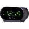imageAmazon Basics Small Digital Oval Alarm Clock With LED Display Nightlight ampamp Battery Backup Black 45 x 35 x 24 InchesSmall