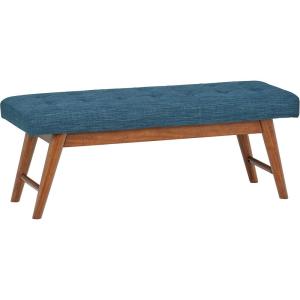 imageAmazon Basics Modern Haraden Upholstered ButtonTufted Bench Blue 16 x 44 x 17 inBlue
