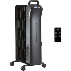imageAmazon Basics Oil Space Heater Portable Radiator Heater with 7 OilFilled Fins for Indoor Use 3 Heat Settings Thermostat TipOver Protection ETL Safety Certificate Manual Control 1500W BlackDigital  Remote Control